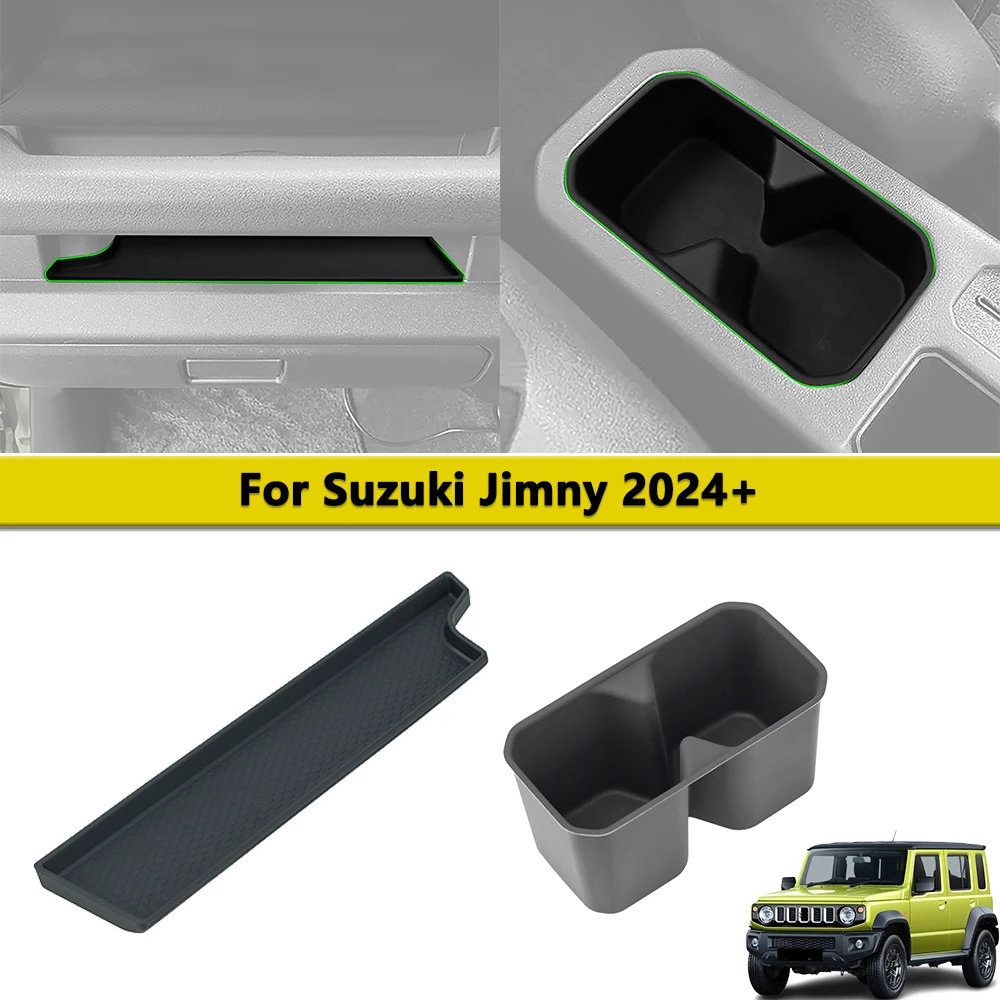 Front Passenger Handle Box Storage Organizer Center Console Cup Holder Inserts Cover For Suzuki Jimny 2024 2025 Car Accessories