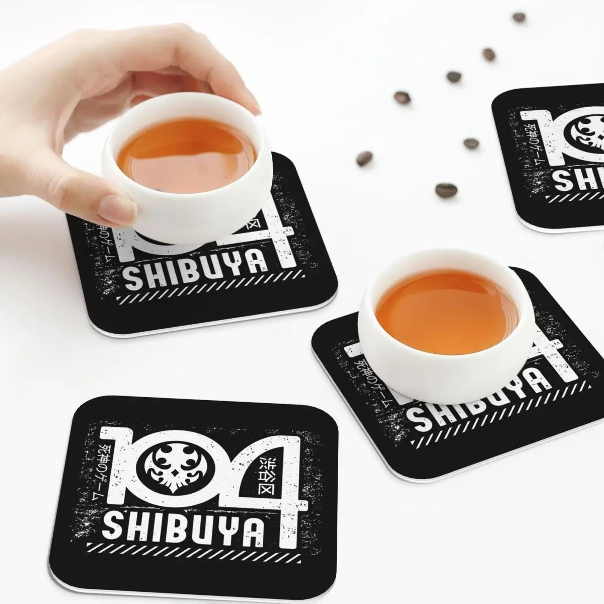 

Эстетические 104 подставки Shibuya, кожаные салфетки, изоляционные кофейные коврики для дома, кухни, обеденные подушечки, набор из 4 шт.