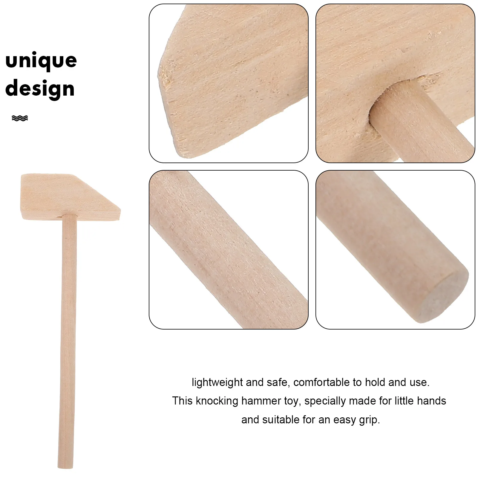 

10Pcs Small Wood Hammers Mini Wooden Mallets Lightweight Hand Muscle Training Hammer Plaything Party Favor Classroom Teaching