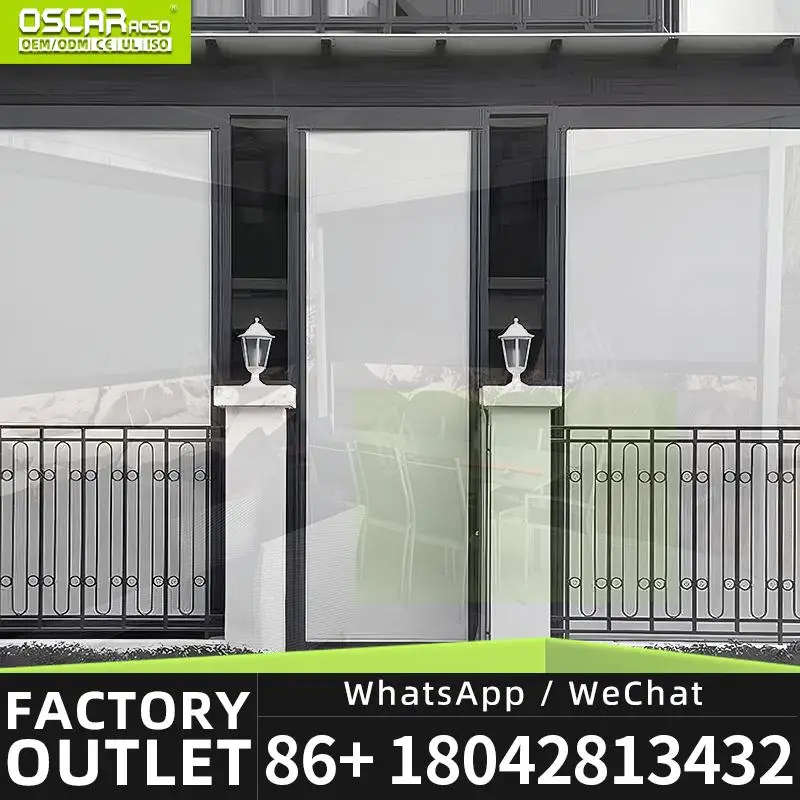 Aluminium Automatic Roll up Window Shutter Typhoon Resist Wind Proof Roller for Home Office Balcony Rolling Blind