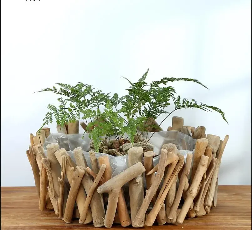 Handmade Wooden Flowerpot Flower Green Plant Pot Succulent Pots Potted Plants Home Gardening Supplies Garden Pots Planter Pot