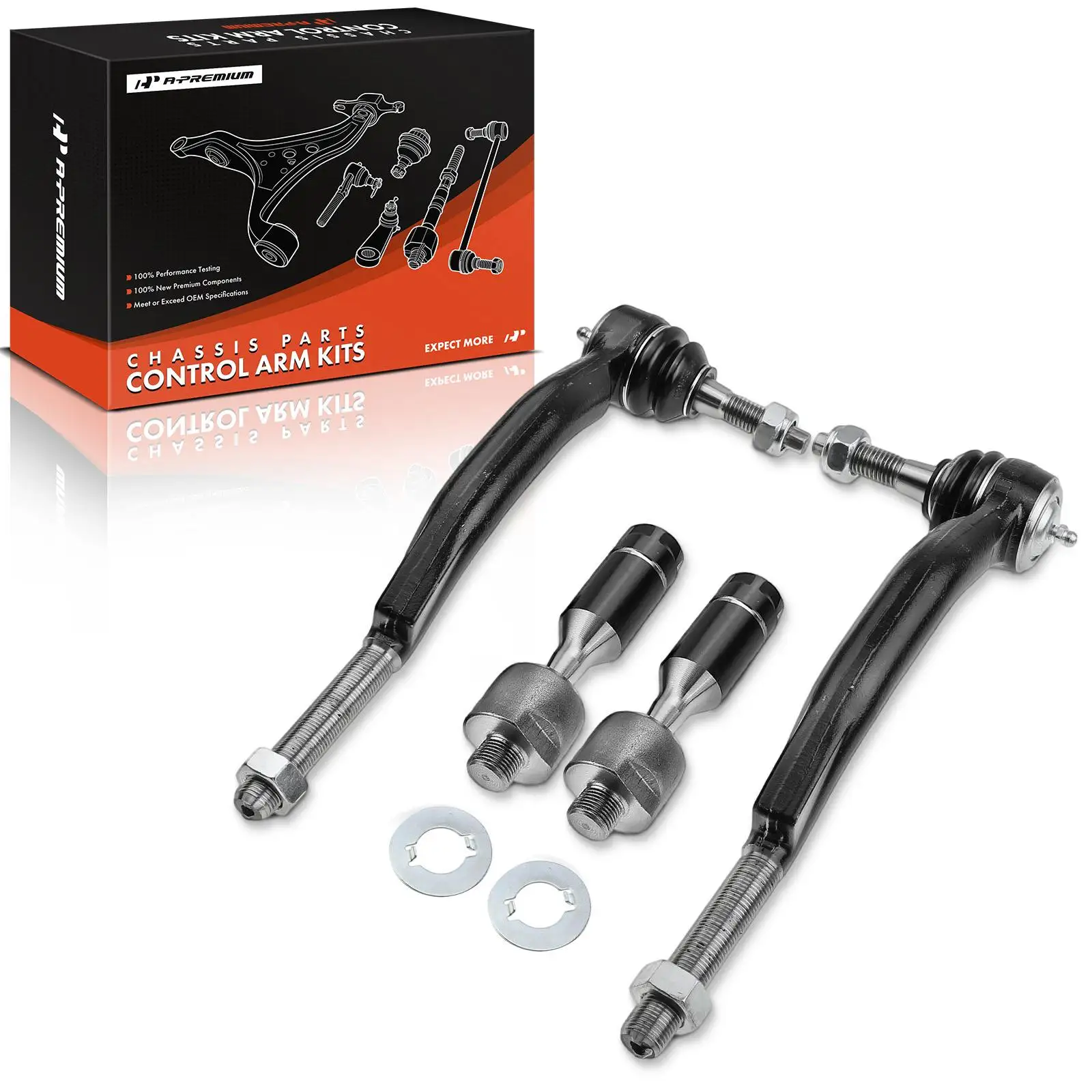 A-Premium 4x Inner & Outer Tie Rod End for GMC Envoy 2002-2009 Envoy XL 2002-2006 Saab 9-7x 2005-2009 Buick Rainier 2004-2007