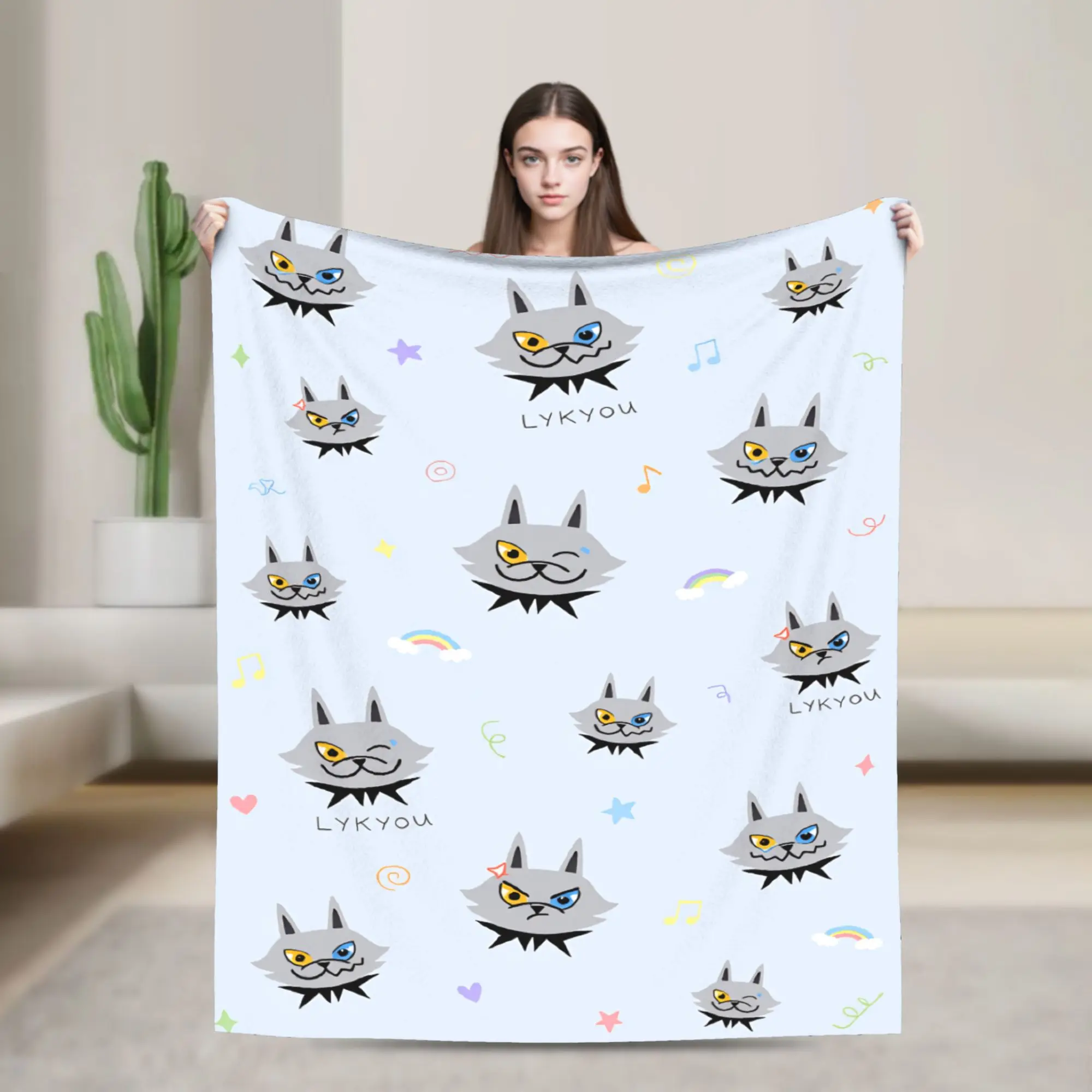 L-LYKN Group Lykyou Soft Blanket For Living Room  Novelty Throw Blanket Winter Travel Car Flannel Bedspread
