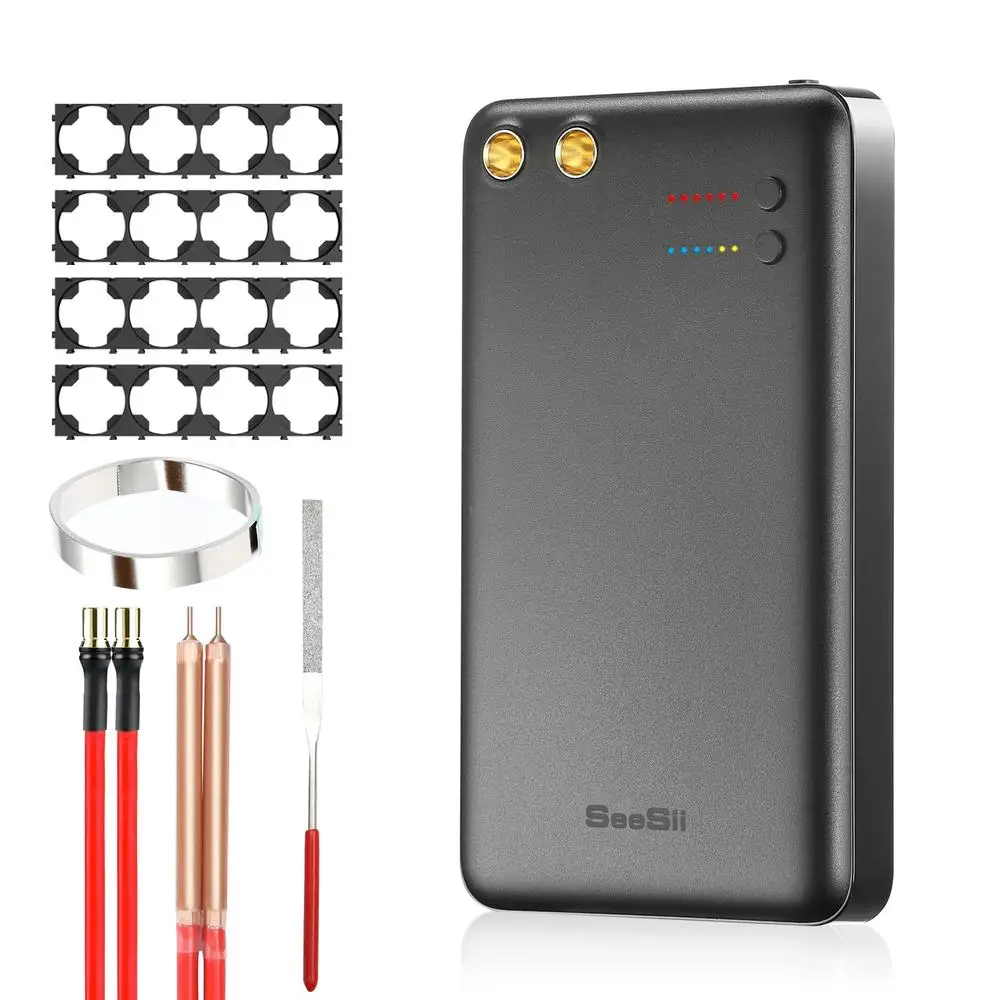 Adjustable Battery Spot Welder Mini Portable Welding Equipment 5000mAh Rechargeable Battery 6 Gears 2 Modes with Sheets and