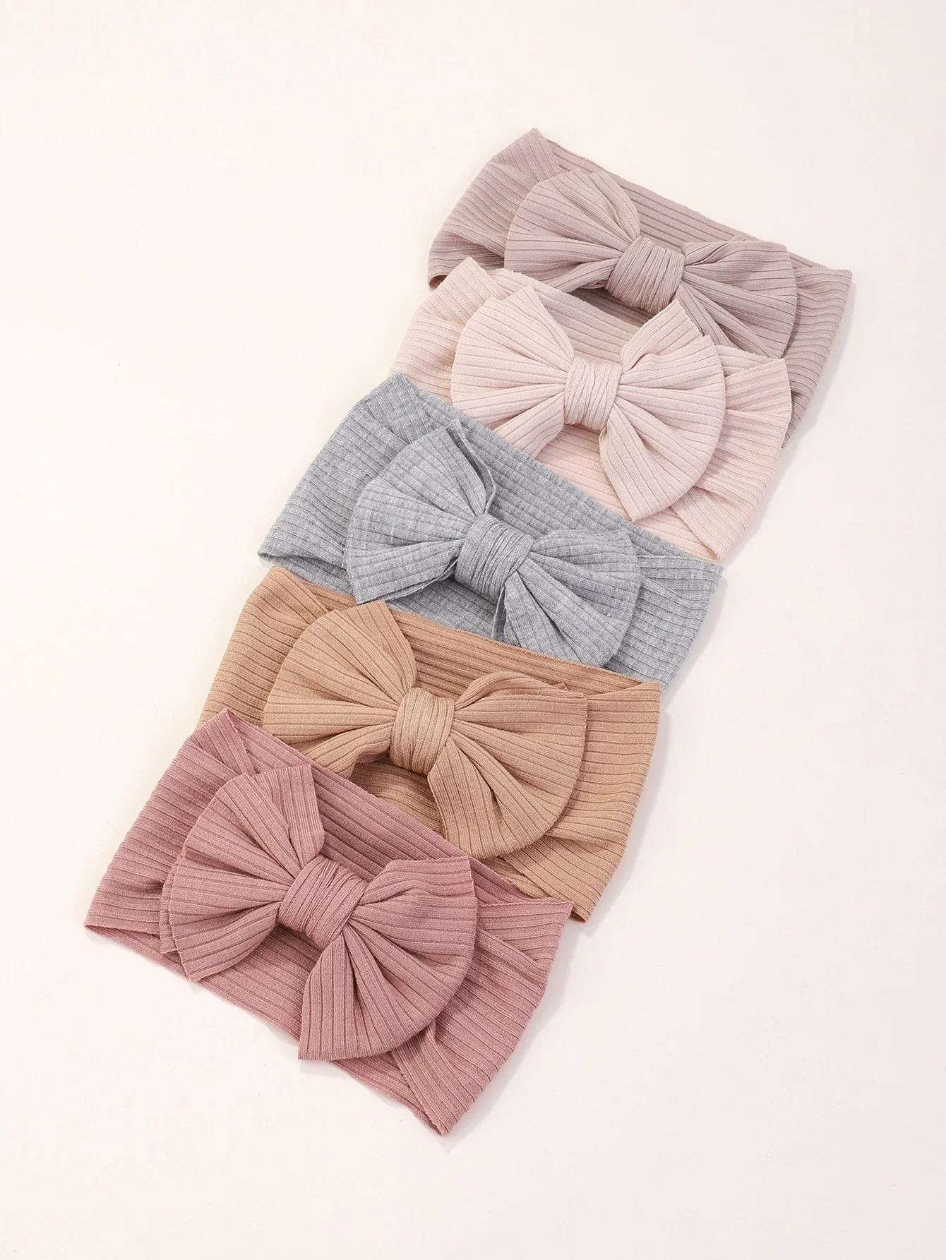 

bilicaca 5pcs Random Colored Candy Shaped Hair Bands With Wide Bowknot For Kids, Baby Girls Love Valentine