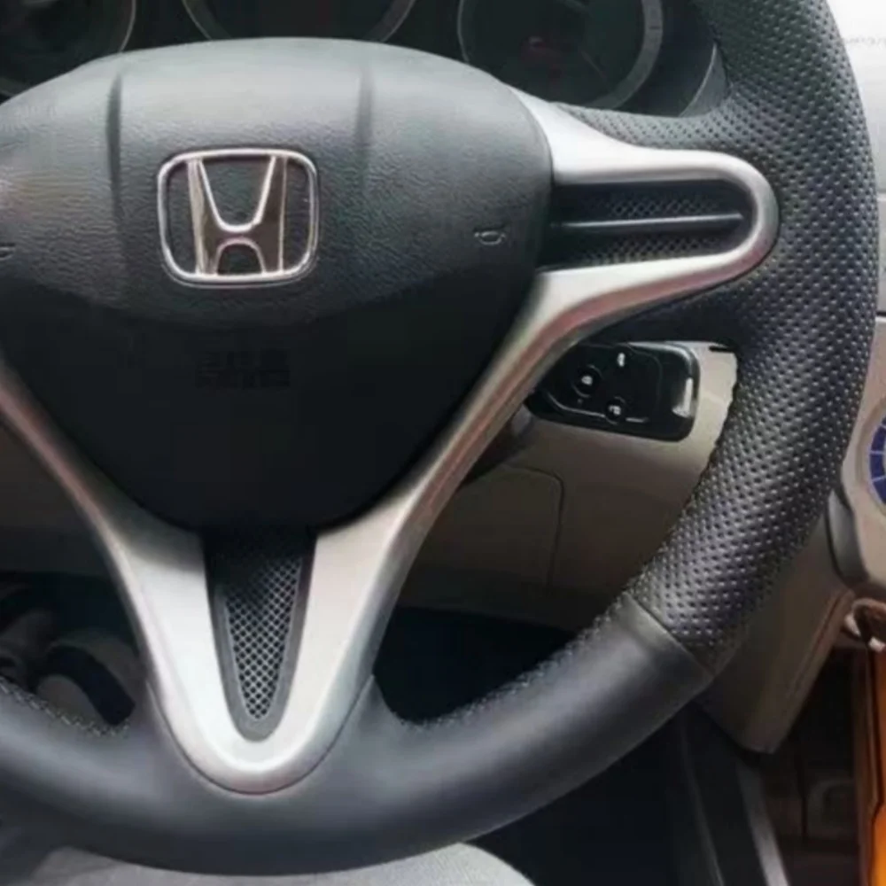 Customization Car Steering Wheel Cover Accessories Hand Sewing Non-Slip Microfiber Leather For Honda Civic Old Civic 2006-2011