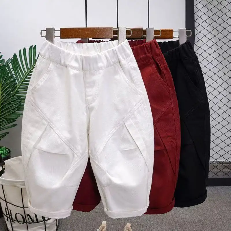 Spring and Autumn Children's pants 2025 New Boys and Girls Cotton Jeans Fashion and Casual Trousers 90-150CM