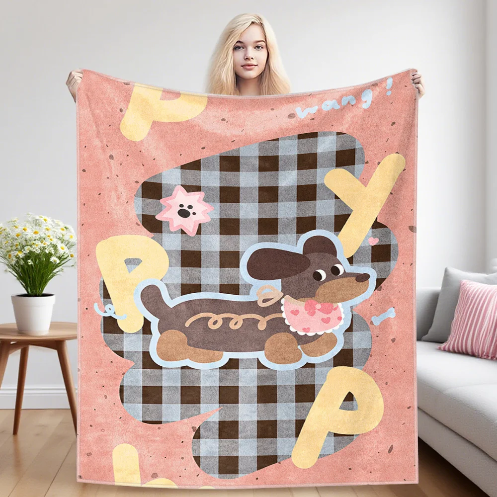 Puppy Fun Nap Blanket,Flannel Blanket,Suitable For Sofas,Beds,Cars,Rooms,Offices,Camping,Exquisite Gift Blankets