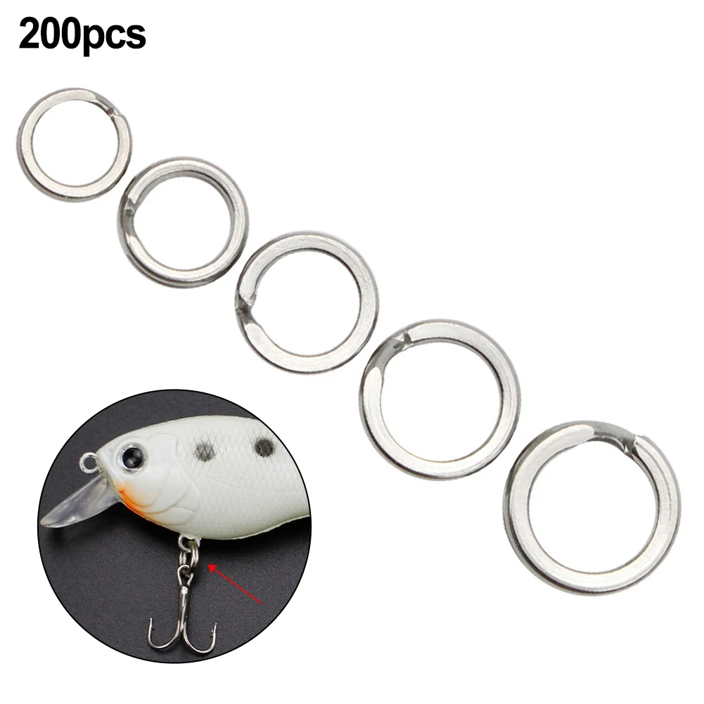 Hook Sets Split Ring 304 Stainless Steel Fishing For Crank Bait Lures Silver Swivels Terminal Tackle Functional