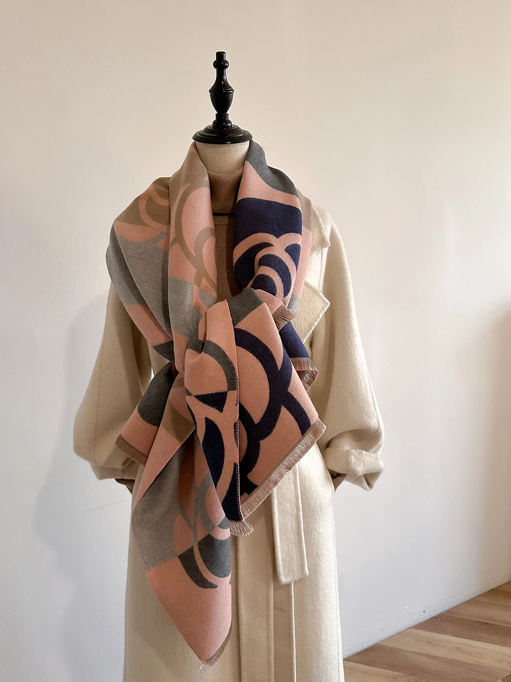 Kaschmir-Schal für Frauen, dick, warm, Winterdecke, Marke, weiblich, Luxus-Qualität, Schal, Wickeltuch, Bufanda 2024, Poncho Echarpe Pashmina – Detail 14