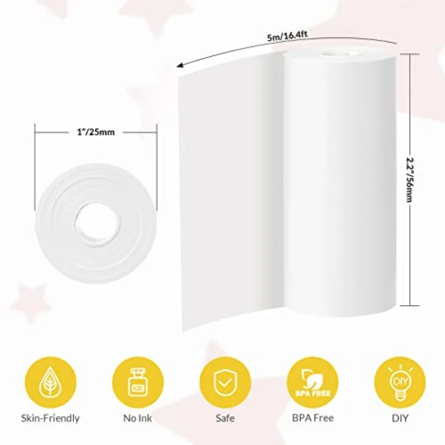 10 Rolls Instant Camera Refill Print Paper - Photo Print Thermal Paper Compatible with Most Camera Instant Print, 2.2 x1 Inch