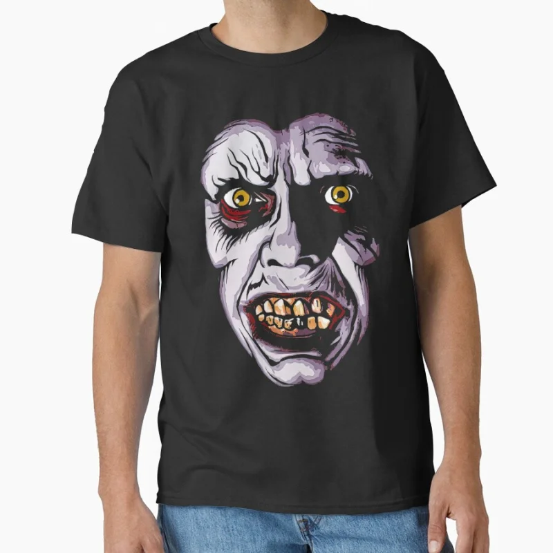 

Captain Howdy Retro horror movie The exorcist Pazuzu face creepy demon Scary halloween Gift T shirt for men large size Tops