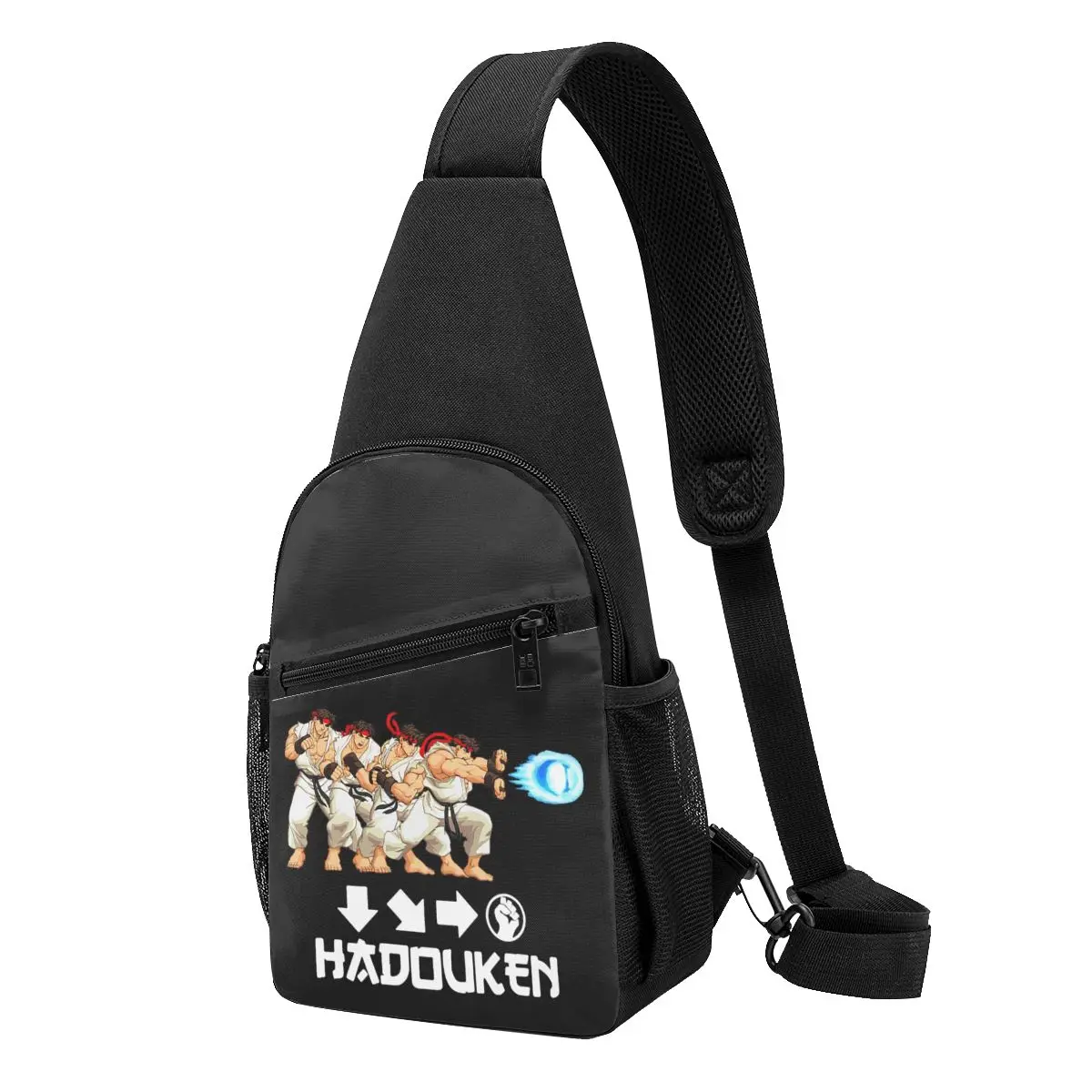 Defeated Portraits Super Street Fighter Chest Bag Men Sling Crossbody Backpack Chest Bag Traveling Hiking Daypack Shoulder Bag