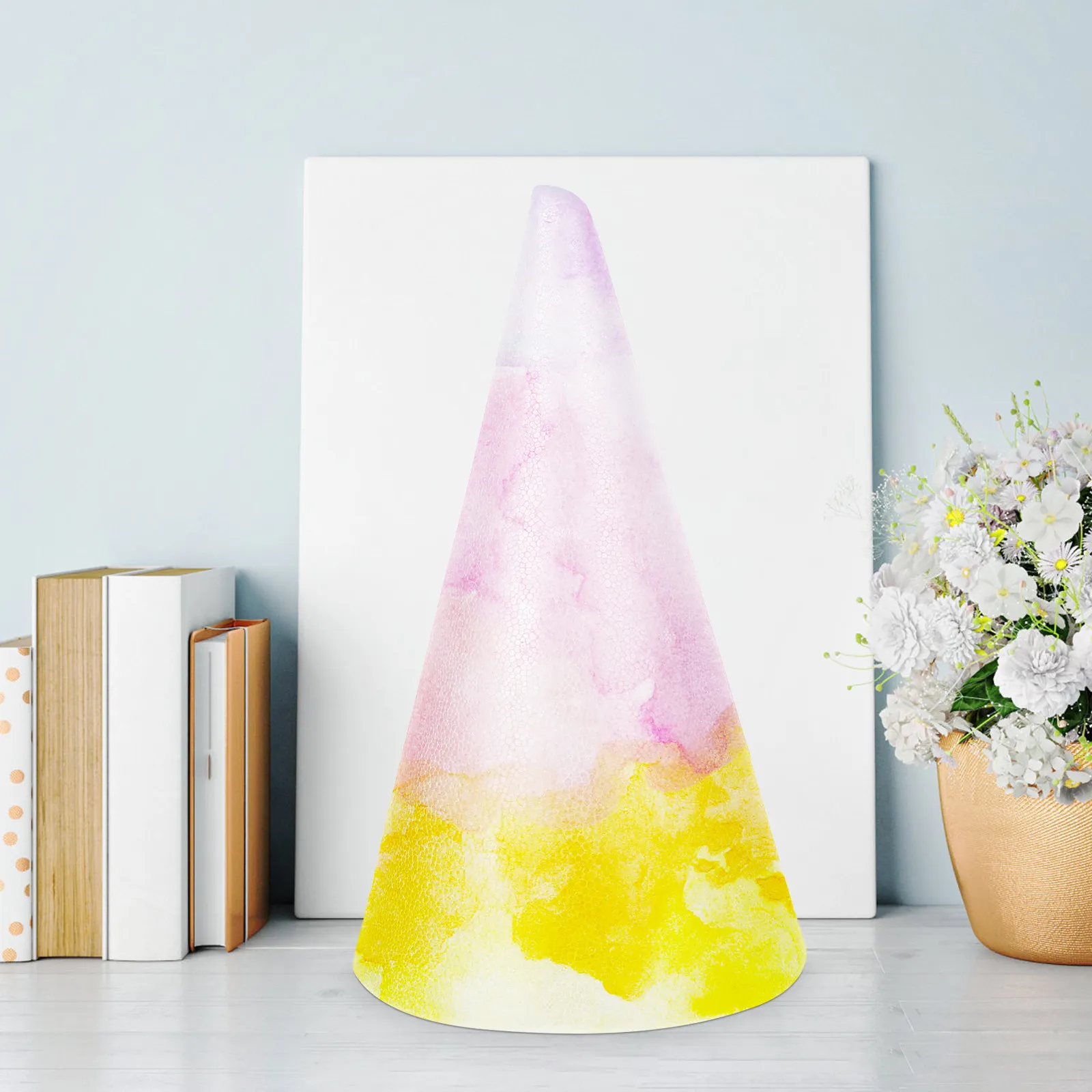 White Polystyrene Craft Cone for DIY Christmas Decoration Cake Stand Flower Arrangement Preschool Art Project