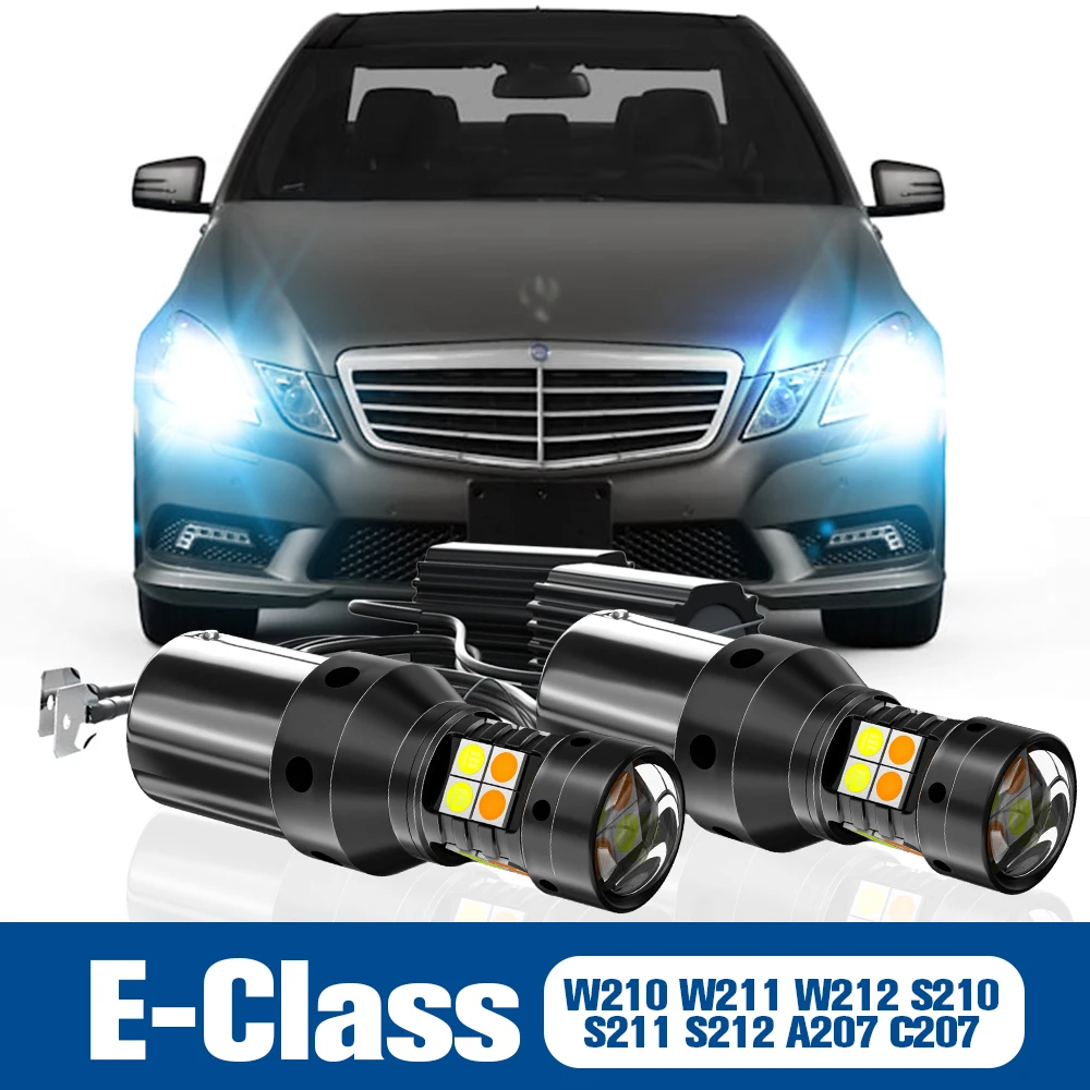 

2x LED Dual Mode Turn Signal+Daytime Running Light DRL Accessories For Mercedes E-Class W210 W211 W212 A207 C207 S210 S211 S212