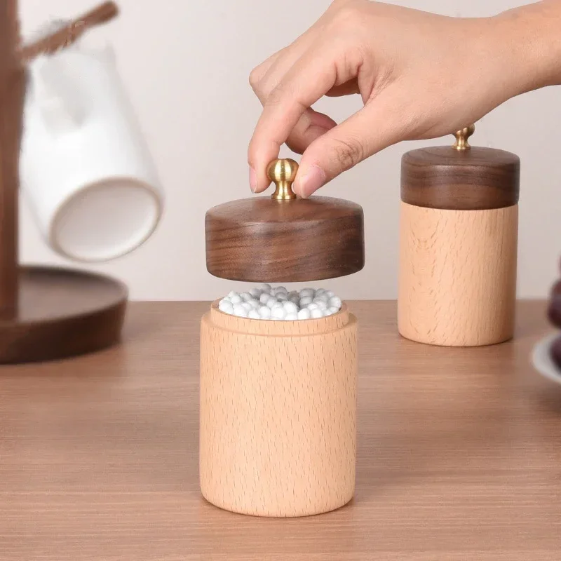HeMu Solid wood toothpick box for home high-end creative high-end cotton swab box convenient toothpick box