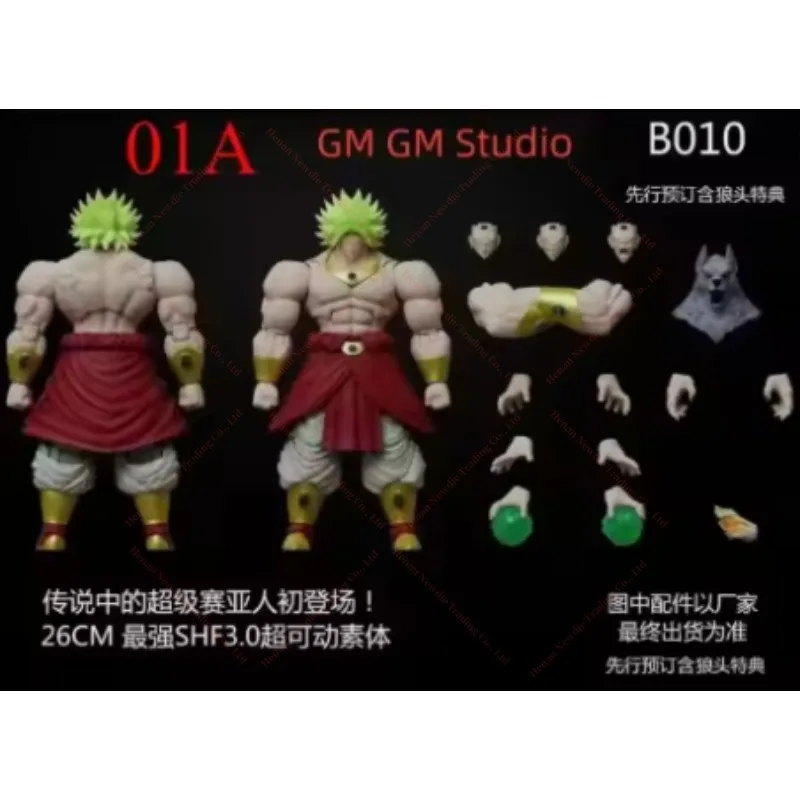 تم التسليم إصدار GM Studio 1/1 Replica KO NG المحدث في 30 يوليو Dragon Ball SHF3.0 Broly Legend 3 Form Debut 26-28CM