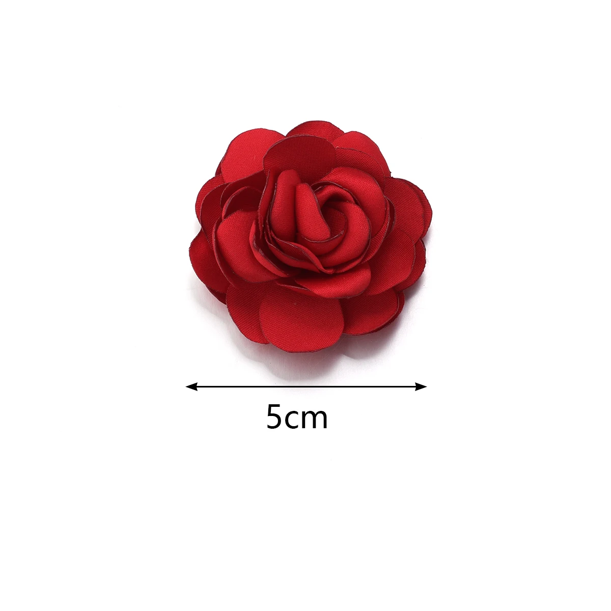 3Pcs 5cm Satin Burnt Edge Mountain Camellia Handmade Satin Flower for Wedding Bride Decoration Craft Hair Clothing Accessories