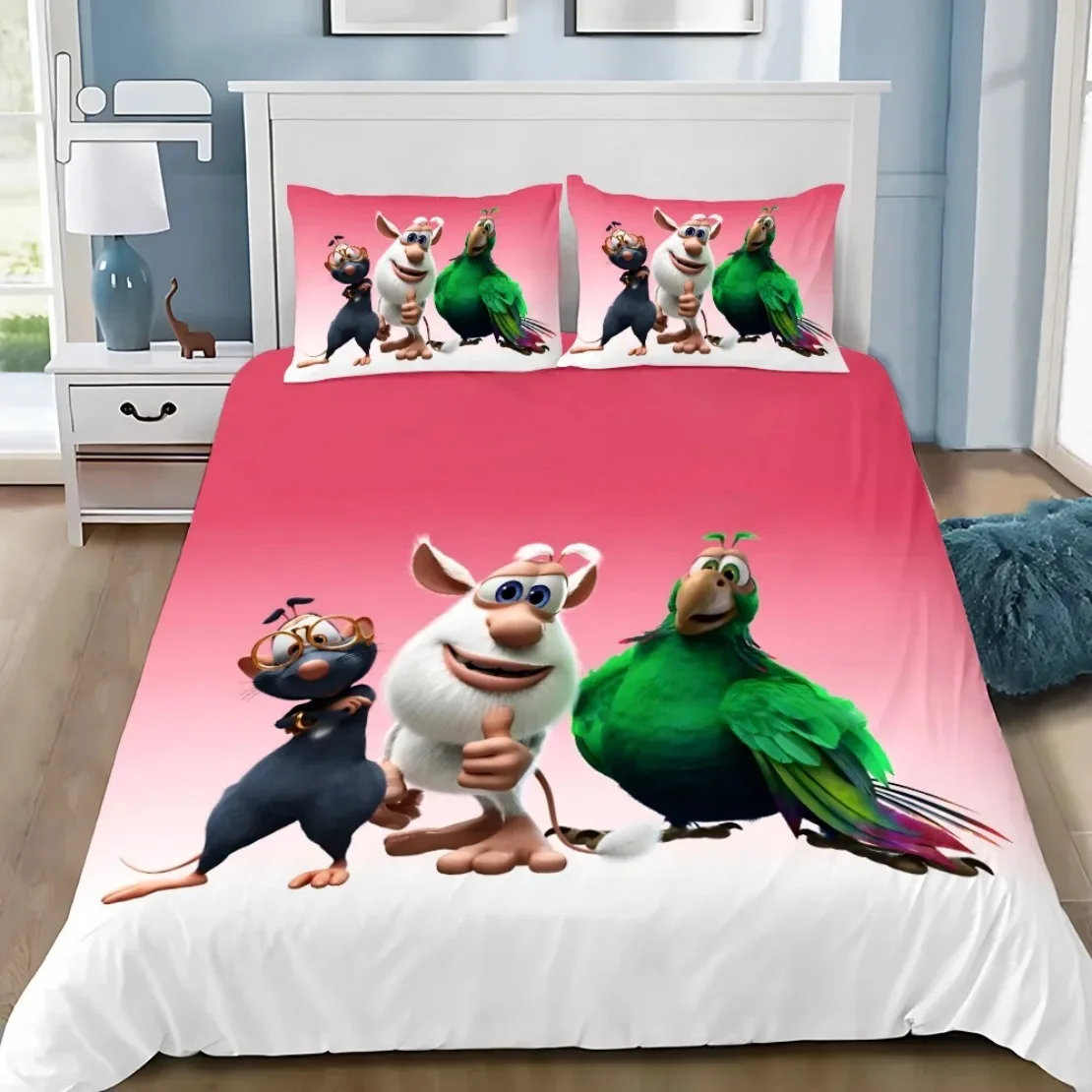 3D Printed Cartoon B-Boobas Funny Bedding Set for Boys Girls Duvet Cover Pillowcase Twin Queen King Full Single Double Sizes