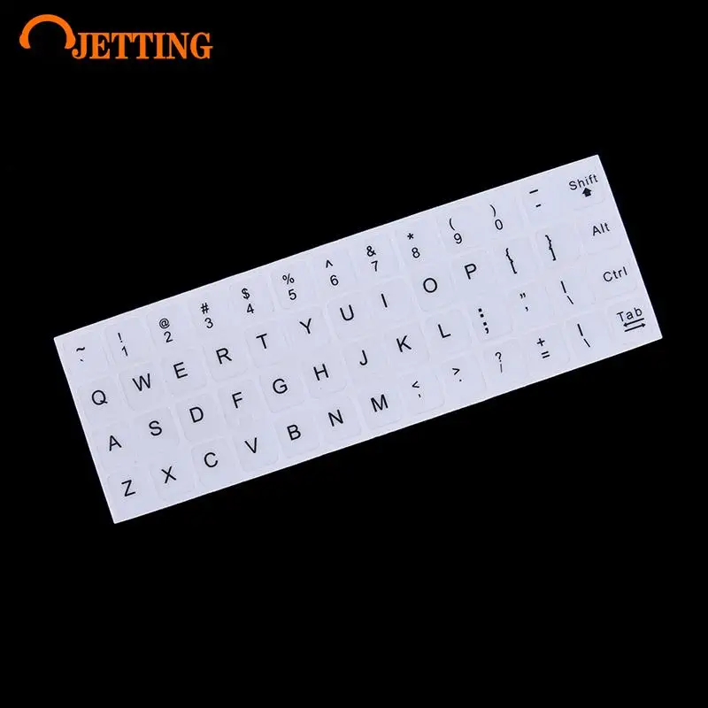 1pc English Keyboard Replacement Stickers White on Black Any PC Computer Laptop