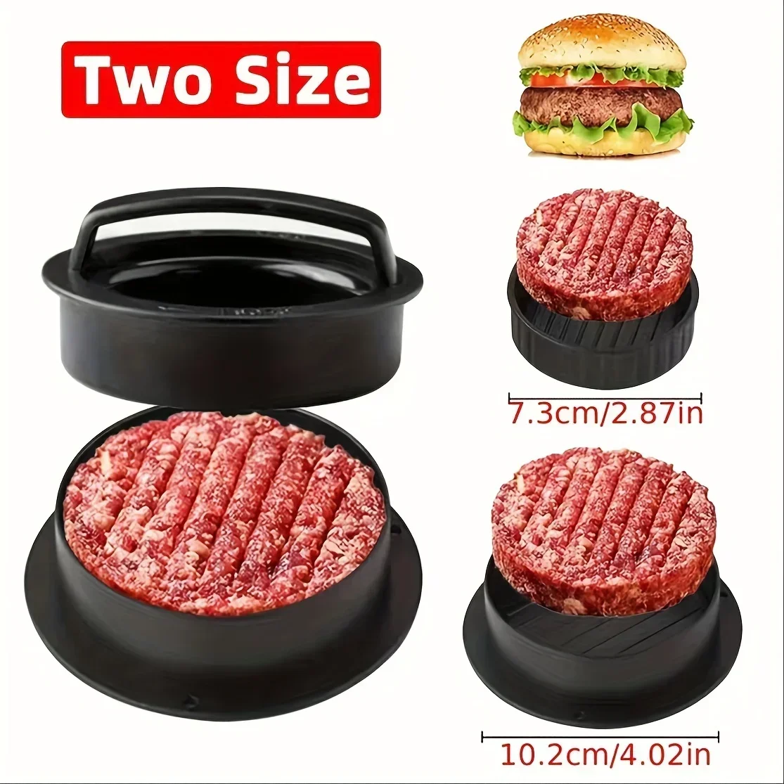 Non-stick Manual Burger Press 3-in-1 Patty Combined Meat Press Meat Patties Rice Balls Hamburgers Tool Grilling BBQ Essential