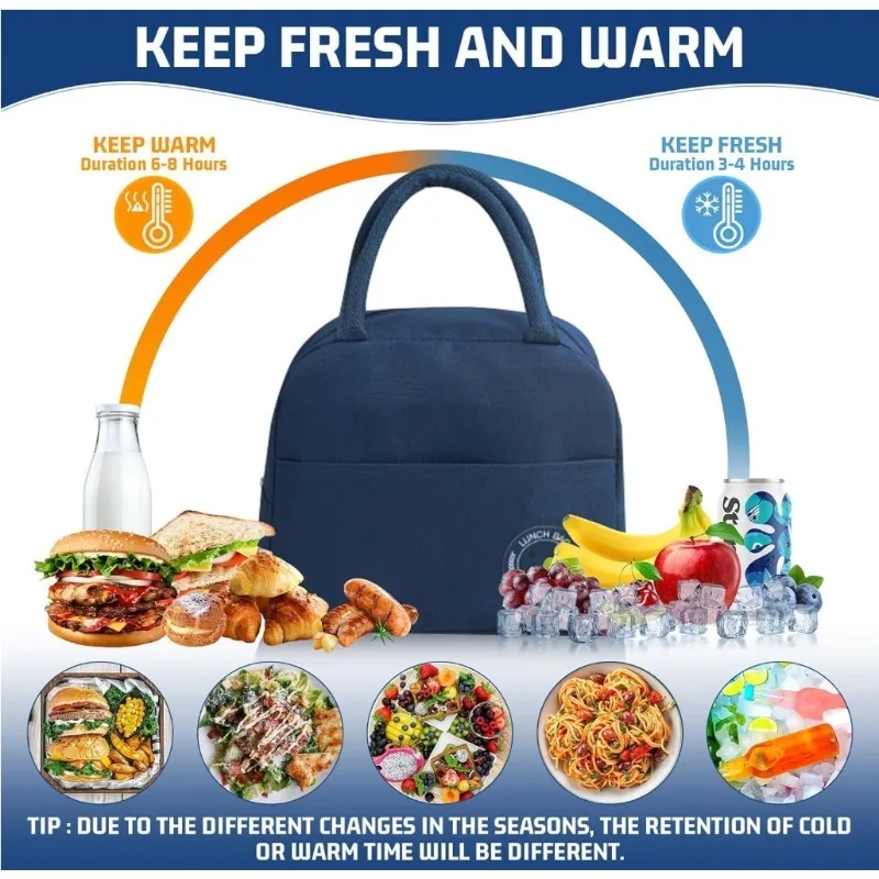 Geïsoleerde lunchtas voor heren en dames - Lekvrije lunchbox voor koeling/verwarming Draagbare en kleine lunchtas voor werkpicknickreizen