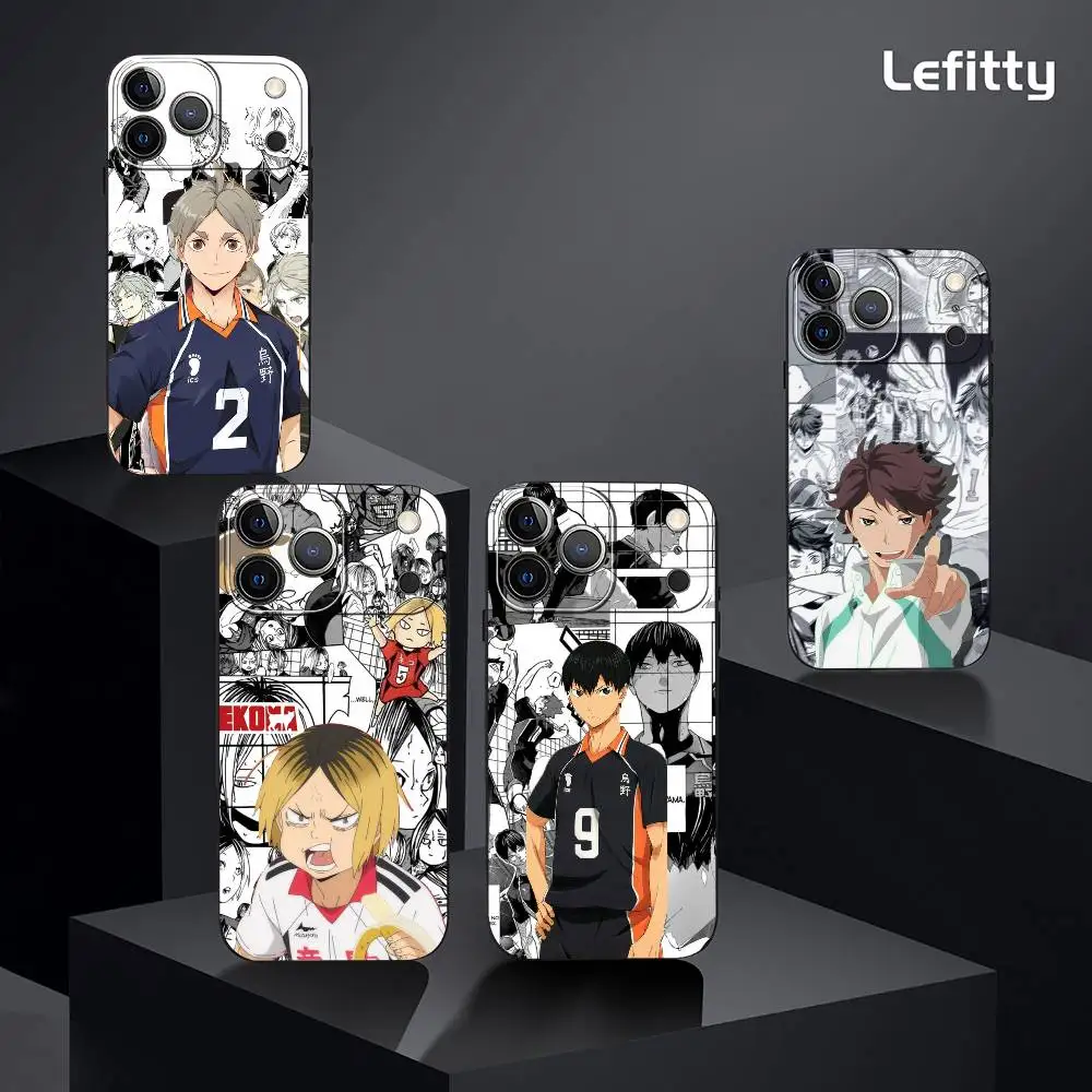 Casing HP Anime Haikyuu Shoyo Hinata untuk iPhone 17 16 15 14 13 12 11 Pro Xs Max Mini XR X Plus Hitam Doff Lembut Funda