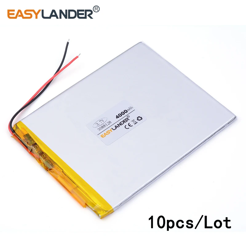 

10pcs /Lot 3088128 4000mAh lithium Li ion polymer rechargeable battery mah DIY mobile emergency power charging treasure battery