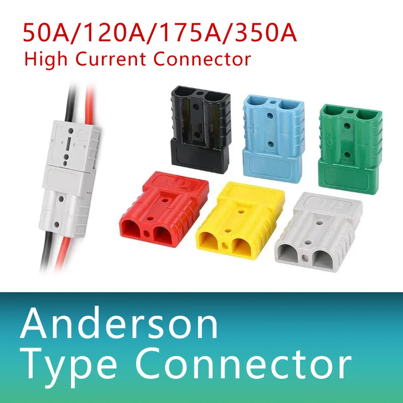 

5/20/100Pcs Anderson Style Quick Connector 50A/120A/175A/350A Battery Charging Plug High Current Bipolar Copper Silver Plated
