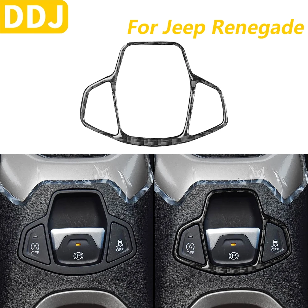 

Для Jeep Renegade 2014-2023 углеродное волокно электронная панель управления стояночным тормозом рамка крышка декоративные автомобильные аксессуары наклейка