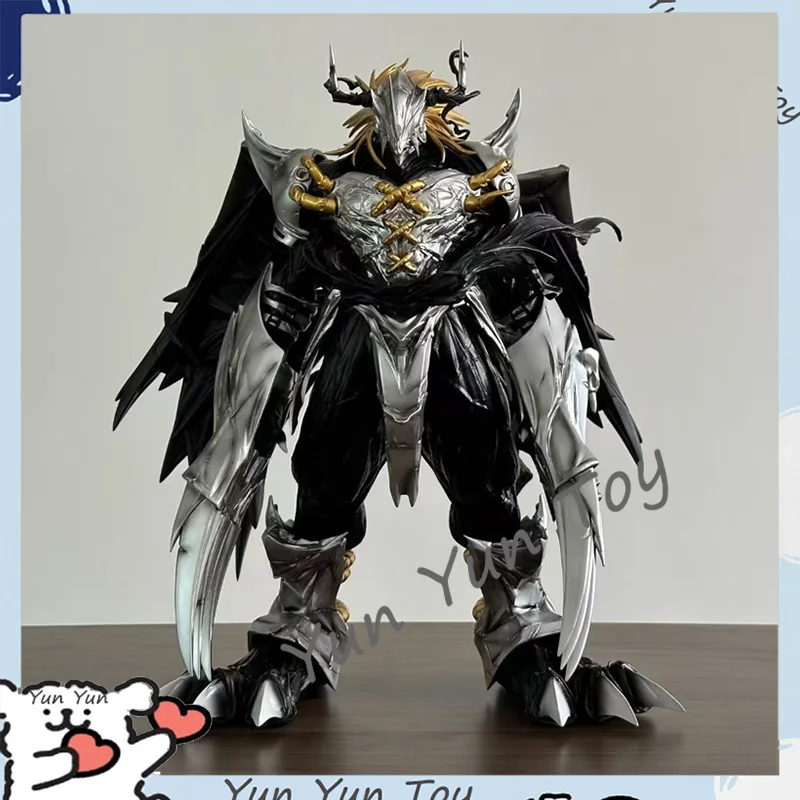 39cm Digimon Adventure Anime Figure Greymon Figures Dark War Greymon Figurine Light Collection Desktop Models Toy Christmas Gift