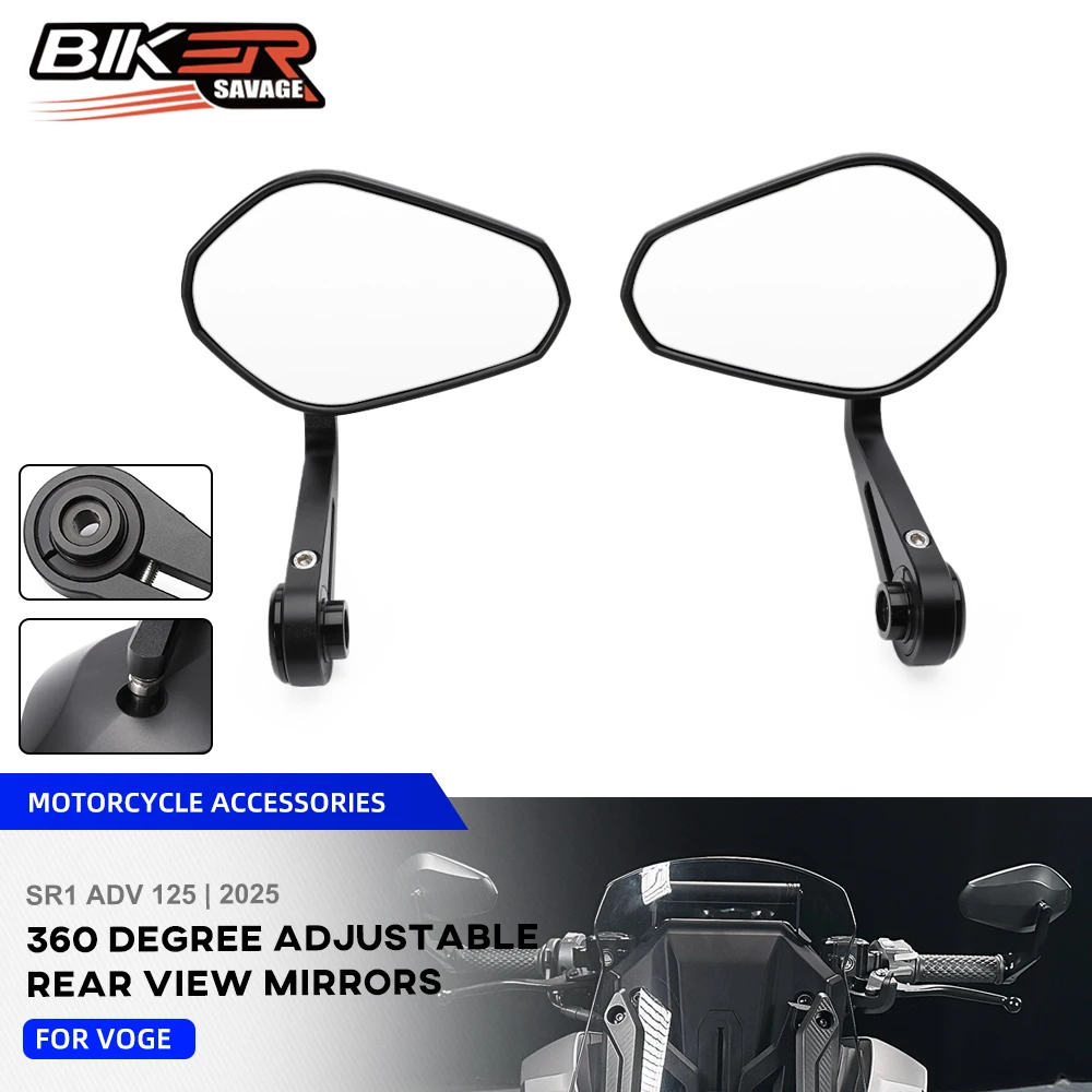 

For VOGE SR1 ADV 125 Side Rear View Mirrors Motorcycle Accessories 360 Degree Adjustable Rearview Mirror FIT SR1 ADV125 2025