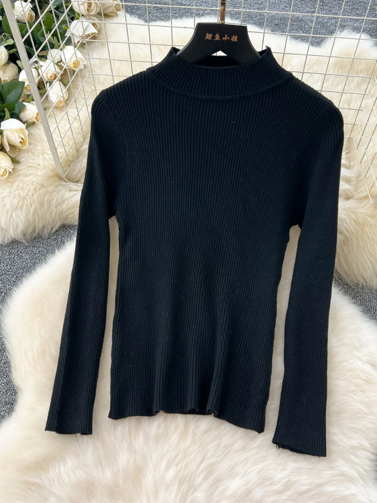 Premium Feel Women's Autumn Winter New Knitted Base Layer Sweater Bear Embroidery High Waist Flared  Skirt Faion Set