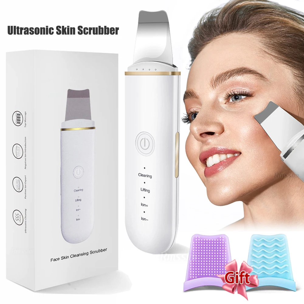 Ultrasonic Skin Scrubber Vibration Face Spatula Blackhead Remover Shovel Clean Cavitation Peeling Facial Lifting skin care