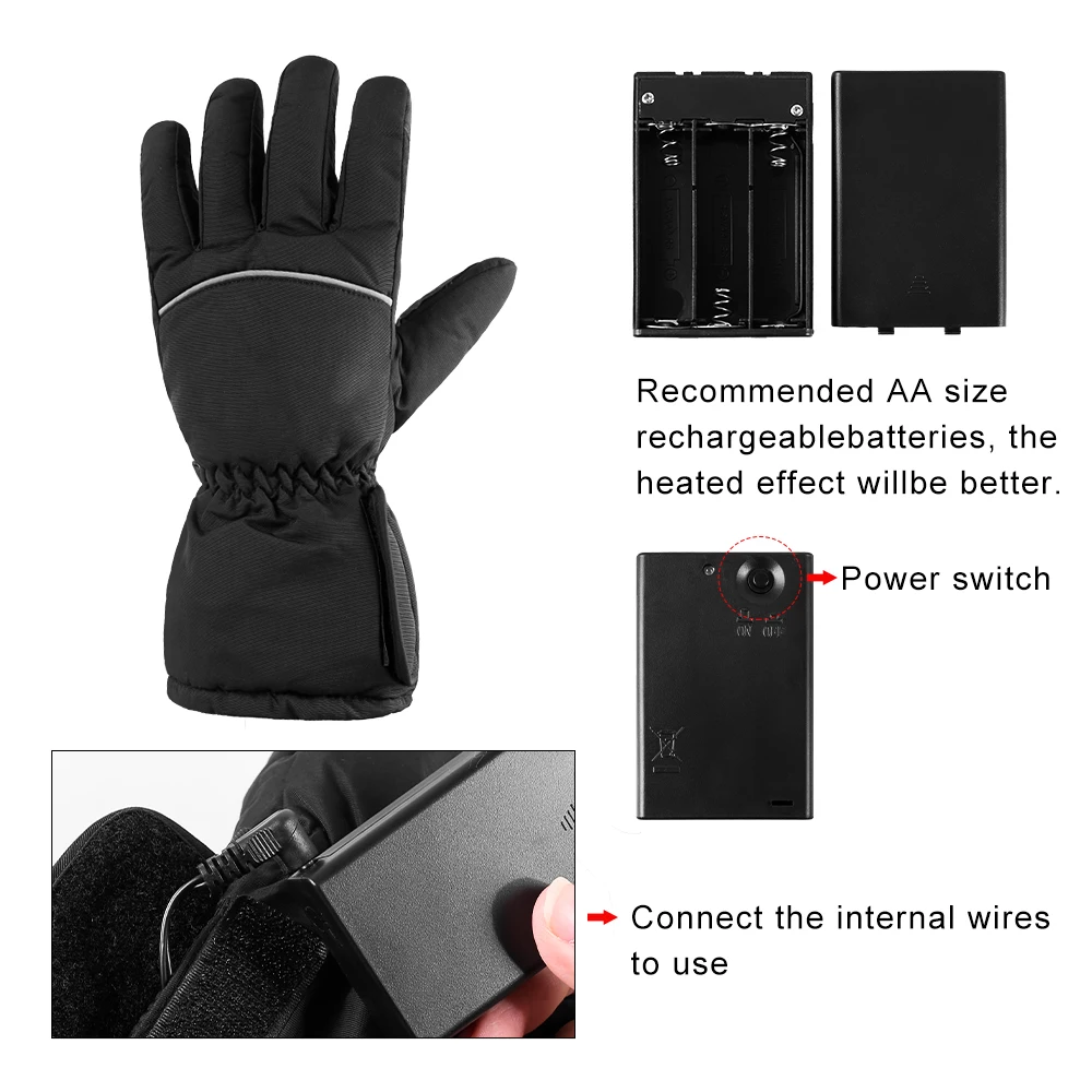 Electric Heated Gloves for Men Women Touchscreen Thermal Mittens Winter Hand Warmer Outdoor Motorcycle Hiking Hunting Gloves