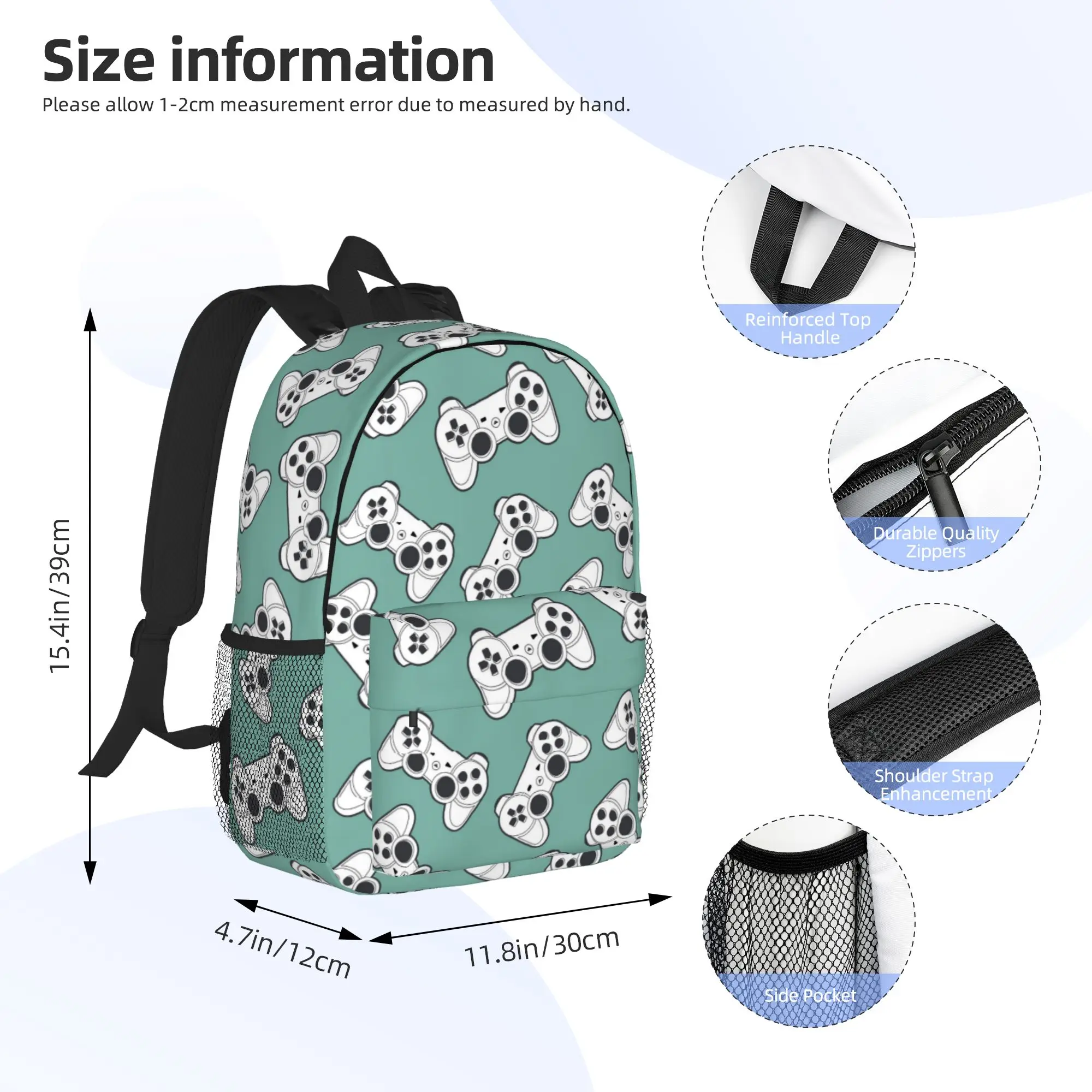 Gamer Controller Video Game Gaming Gamepad Backpack Hot Sale Daypack Boys Girls BookBag Shoulder Bags for Men Women School Bag