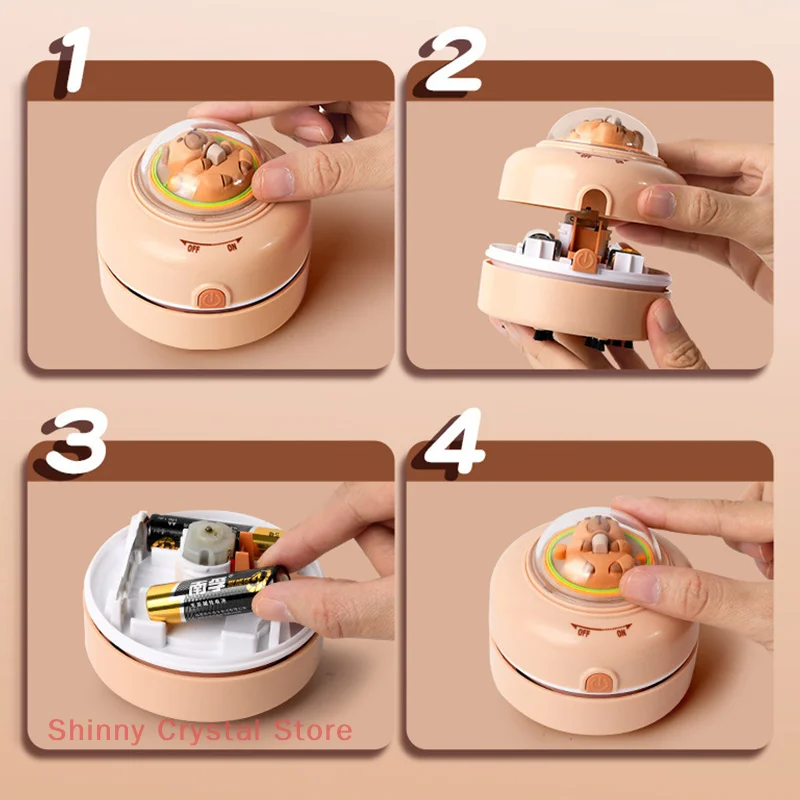 Mini Handheld Desktop Vacuum Cleaner Cute Capybara Electric Cleaner Student Uses Rubber Chip Collector School Office Supplies
