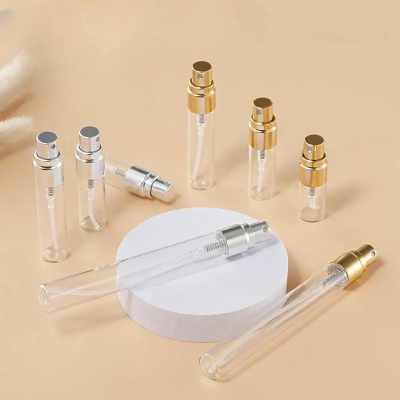 

50 шт., 100 шт., 5 мл, 10 мл, 15 мл, портативный пустой косметический чехол, дорожный спрей, стеклянная бутылка, духи для подарка, образец бутылки, парфюмерный макияж