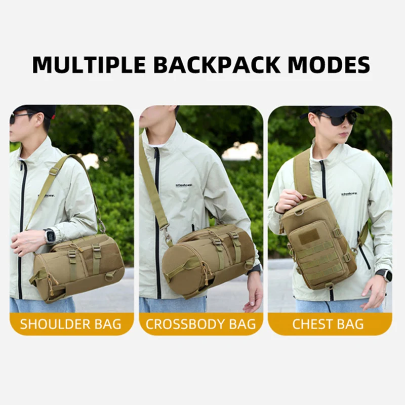 التكتيكية تسلق حقيبة صدر للرجال الرجال المشي لمسافات طويلة التخييم الصيد الدراجات الكتف حقيبة كروسبودي الرياضة في الهواء الطلق السفر التدريب حزمة مراوح #3
