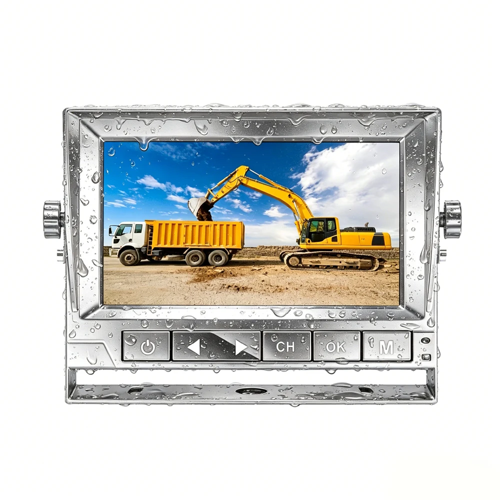 ISO 7637-2 5A/5B Load Dump Voltage Surge Test 9inch 1080P LCD Waterproof IP69K for Various Trucks Reversing Aid
