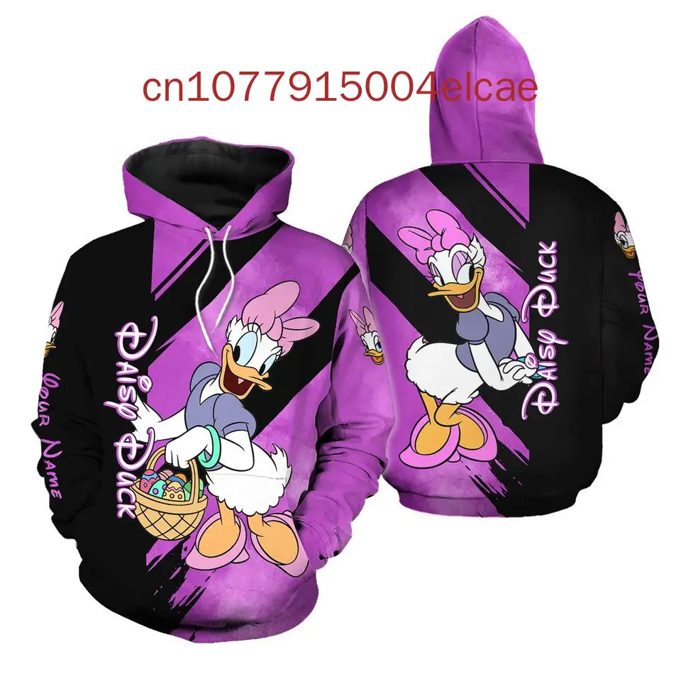 2024 New Disney Hoodie Daisy Duck Women's Children's 3D Printed Casual Fashion Hoodie