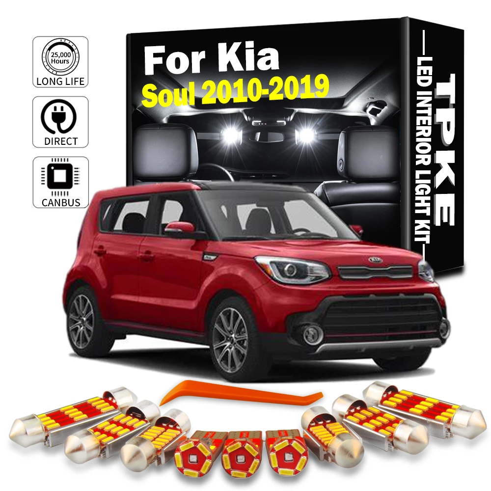 Canbus Car Accessories Error Free LED Interior Light For Kia Soul 2010-2017 2018 2019 Reading Light Kit Map Dome License Lamp