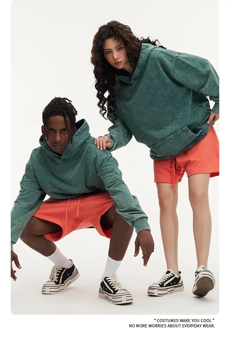 VIP 2026Winter Hoodie Retro Harajuku Fashion Washed Cotton 450G customization Pullover Sweatshirt Y2K