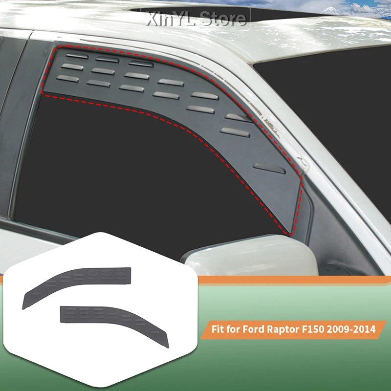 

Car Front Side Window Louver Vent Cover Black For Ford F150 Raptor 2009 2010 2011 2012 2013 2014 Exterior Accessories