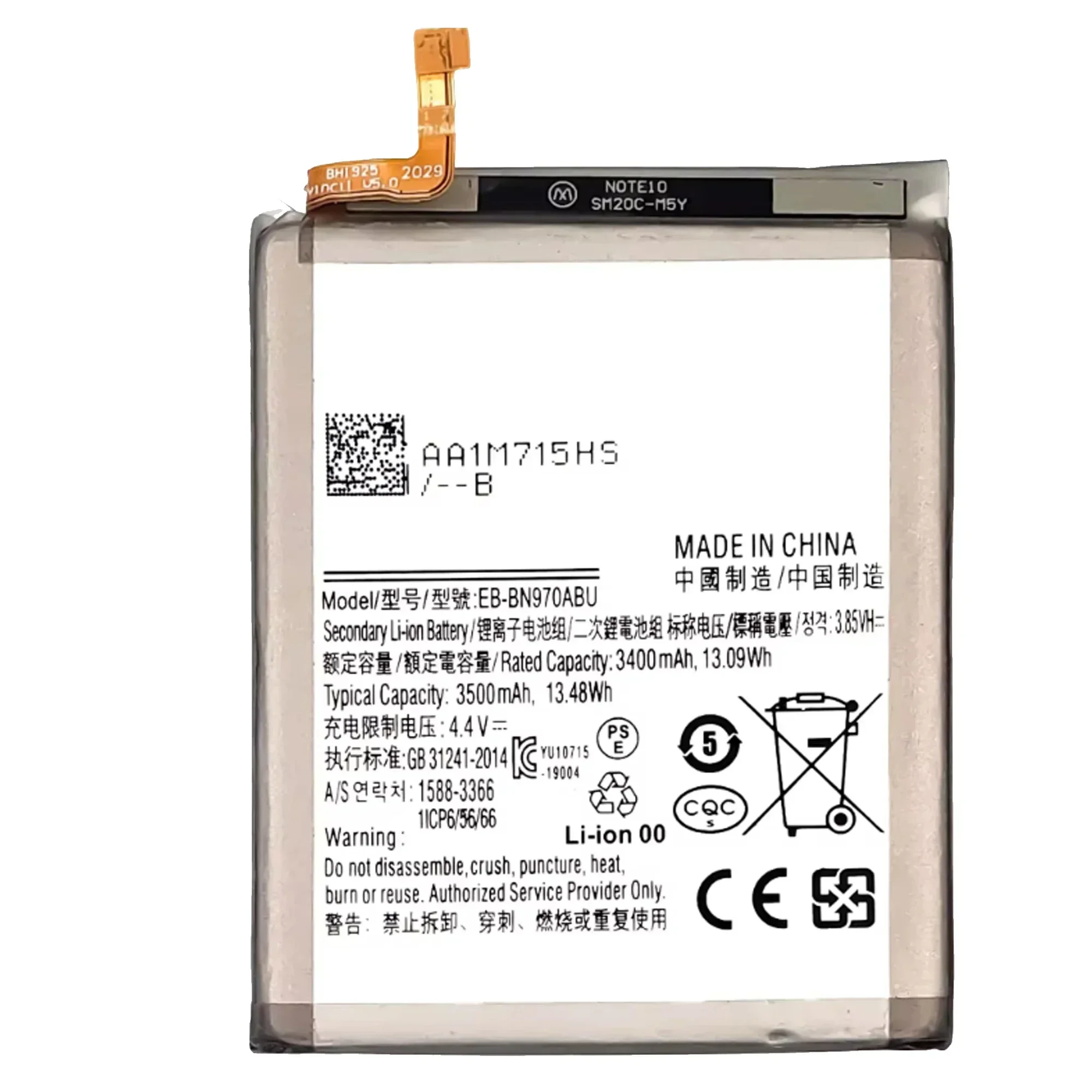 EB-BN970ABU Replacement 3500mAh Battery For Samsung Galaxy Note 10 Note X Note10 NoteX Note10 5G SM-N970 N970W N970F + Tools