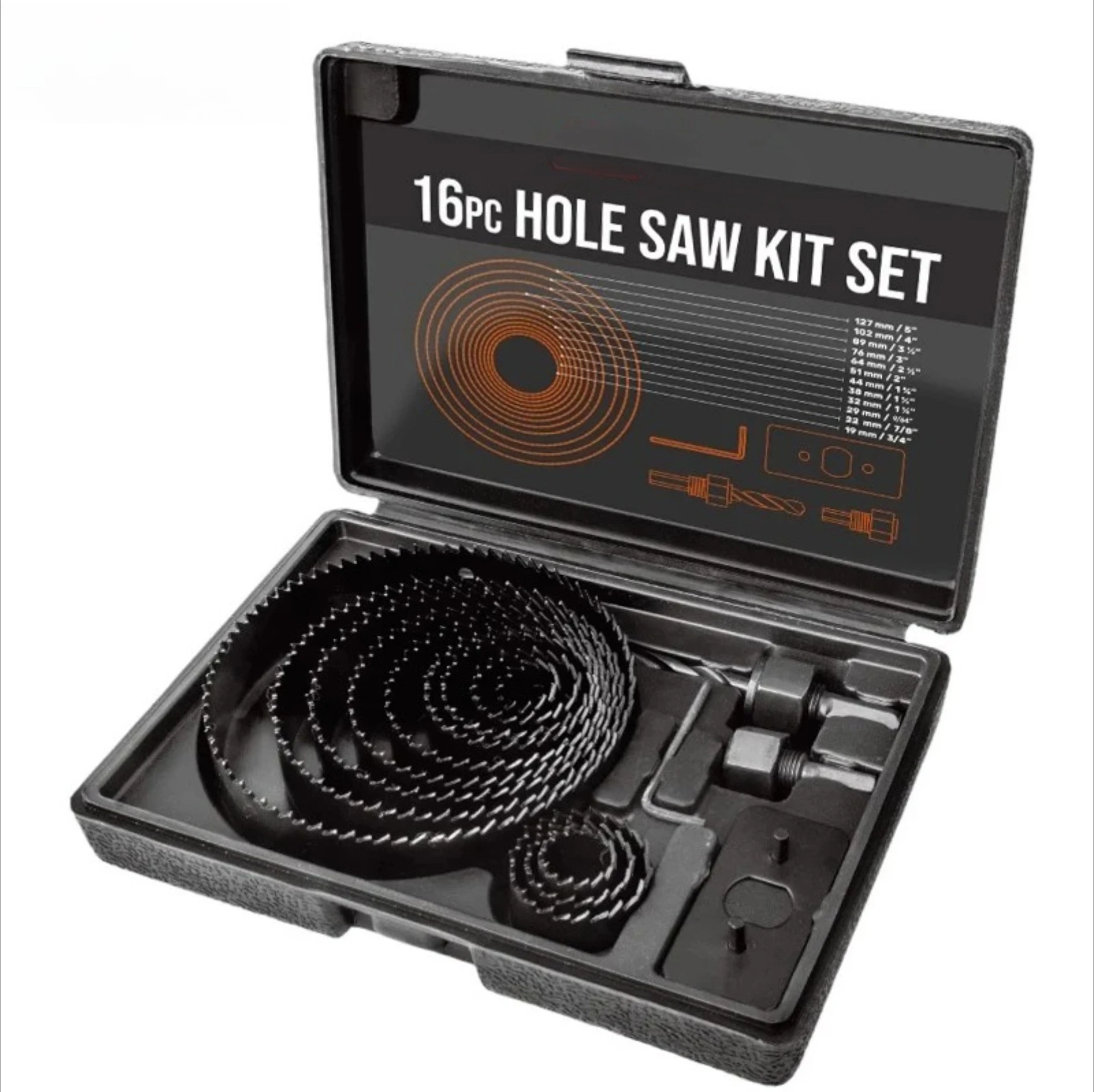 

16 Pieces Tool Kit Set Steel Round Hole Drill Bit Set Woodworking Hole Opener For Plastic Plywood Board