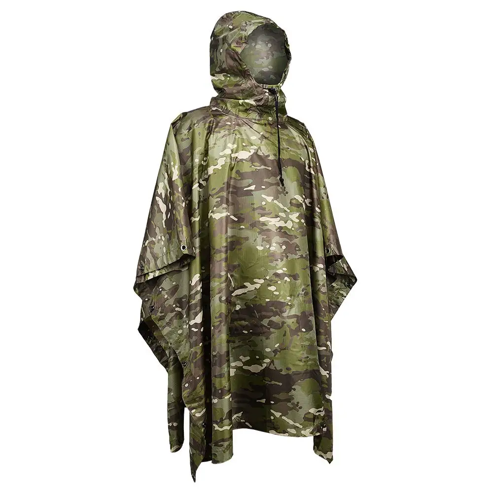 Tactical Raincoat Breathable Outdoor Camouflage Rain Poncho Waterproof Gear Jungle Hiking Hunting Accessory Ghillie Suit Travel