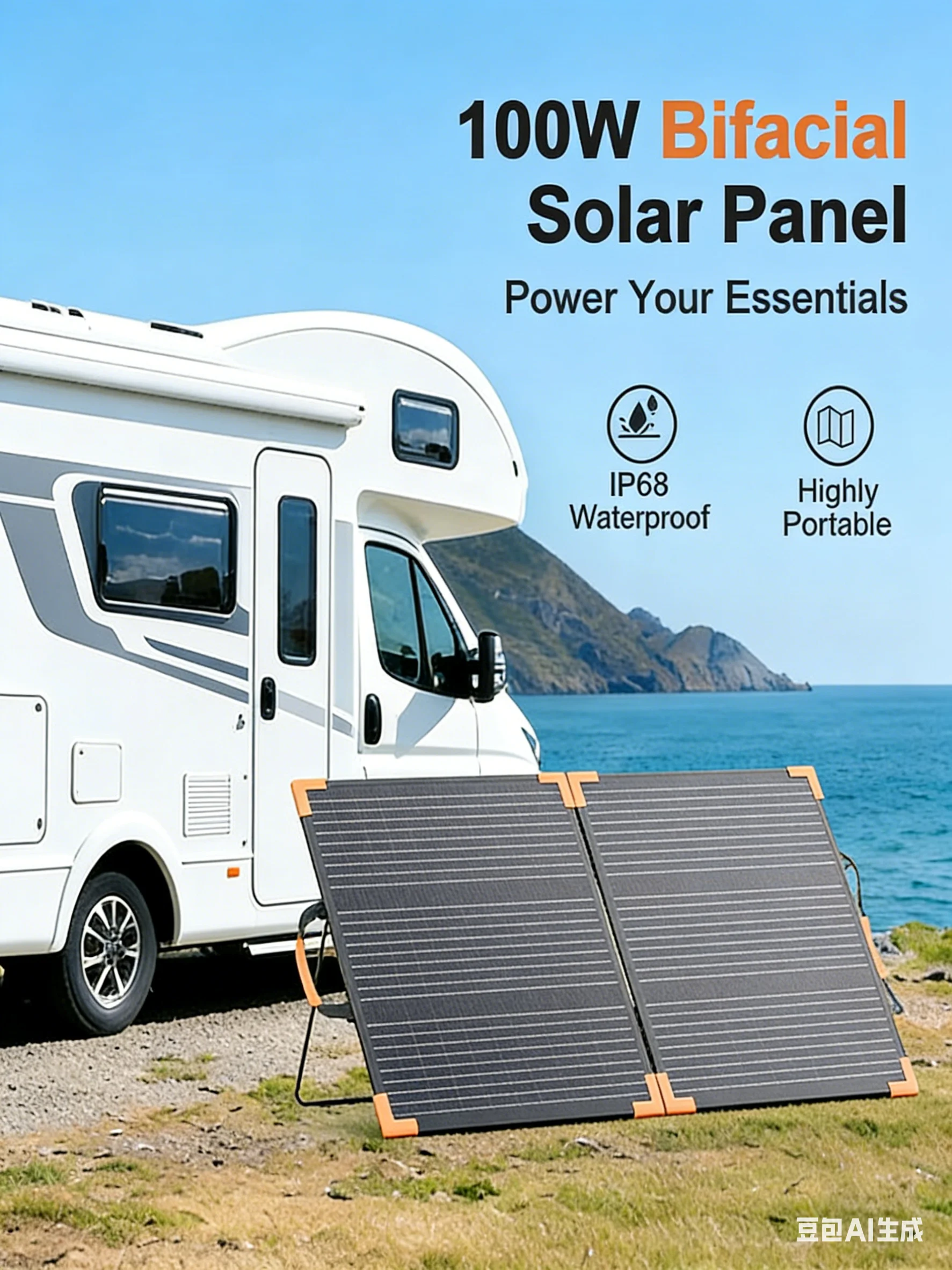 Hot Verkoop Bifacial Zonnepaneel 100 W/200 W/400 W 20 V/40 V Draagbare Opvouwbare Zonnelader Voor Generator Camping RV Boot Emergency Alo - afbeelding 2