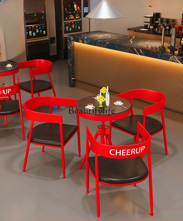 Industrial Style Milk Tea Shop Tables and Chairs Chair Lift Conference Table