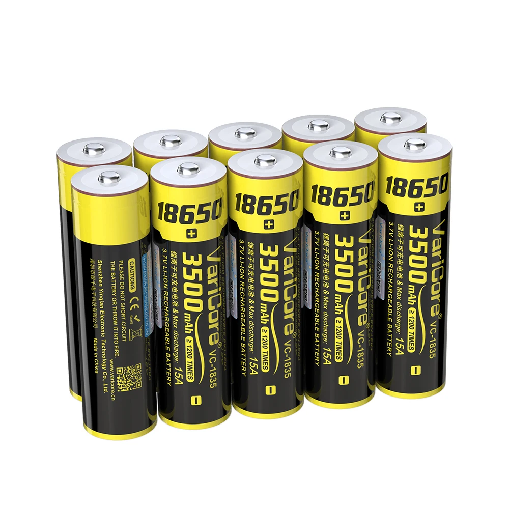 VariCore VC-1835 18650 Battery 3.7V 3500mAh High Capacity Rechargeable Li-ion Protected Battery for Flashlight Vape Power Tools